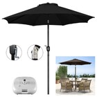 Ombrelone 3 Metros Com Base Branca Manivela Articulado Maresi