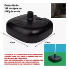 Ombrelone 3 Metros Com Base Preta Manivela Articulado Maresia