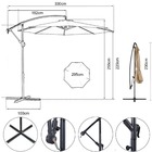 Ombrelone 3 Metros Para Piscina Lateral Suspenso Kauai Bege C