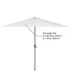Ombrelone Alumínio e Poliéster Central Octogonal Agora Branco 247x295cm Naterial