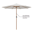 Ombrelone Alumínio e Poliéster Central Octogonal Agora Branco 247x295cm Naterial