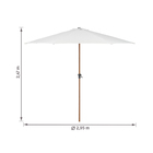Ombrelone Alumínio e Poliéster Central Octogonal Agora Branco 247x295cm Naterial