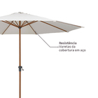 Ombrelone Alumínio e Poliéster Central Octogonal Agora Branco 247x295cm Naterial