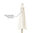 Ombrelone Alumínio e Poliéster Central Octogonal Agora Branco 247x295cm Naterial