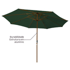 Ombrelone Alumínio e Poliéster Central Octogonal Agora Verde 247x295cm Naterial