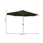 Ombrelone Alumínio e Poliéster Central Octogonal Agora Verde 247x295cm Naterial