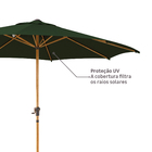 Ombrelone Alumínio e Poliéster Central Octogonal Agora Verde 247x295cm Naterial