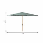 Ombrelone Alumínio e Poliéster Central Retangular Agora Verde 255x194x300cm Naterial