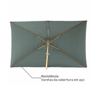 Ombrelone Alumínio e Poliéster Central Retangular Agora Verde 255x194x300cm Naterial