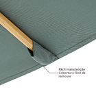 Ombrelone Alumínio e Poliéster Central Retangular Agora Verde 255x194x300cm Naterial