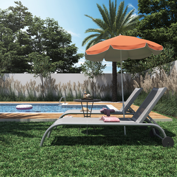 Ombrelone Central Alumínio Vali 180cm Laranja Naterial