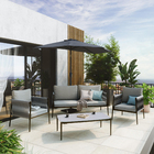 Ombrelone Alumínio e Poliéster Central Meia Lua Arkea Azul 235x270x135cm Naterial