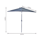 Ombrelone Alumínio e Poliéster Central Meia Lua Arkea Azul 235x270x135cm Naterial