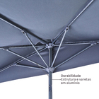 Ombrelone Alumínio e Poliéster Central Meia Lua Arkea Azul 235x270x135cm Naterial