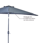 Ombrelone Alumínio e Poliéster Central Meia Lua Arkea Azul 235x270x135cm Naterial