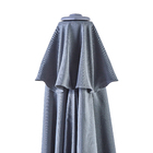 Ombrelone Alumínio e Poliéster Central Meia Lua Arkea Azul 235x270x135cm Naterial