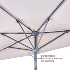 Ombrelone Alumínio e Poliéster Central Meia Lua Arkea Taupe 235x270x135cm Naterial