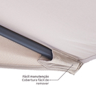 Ombrelone Alumínio e Poliéster Central Retangular Arkea Taupe 240x264x135cm Naterial