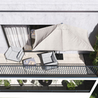 Ombrelone Alumínio e Poliéster Central Retangular Arkea Taupe 240x264x135cm Naterial