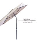 Ombrelone Alumínio e Poliéster Central Retangular Arkea Taupe 240x264x135cm Naterial