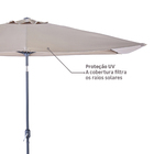 Ombrelone Alumínio e Poliéster Central Retangular Arkea Taupe 240x264x135cm Naterial