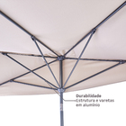 Ombrelone Alumínio e Poliéster Central Retangular Arkea Taupe 240x264x135cm Naterial