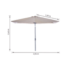 Ombrelone Alumínio e Poliéster Central Retangular Arkea Taupe 240x264x135cm Naterial