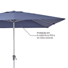 Ombrelone Alumínio e Poliéster Central Quadrado Aura Azul 271x285x285cm Naterial