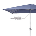 Ombrelone Alumínio e Poliéster Central Quadrado Aura Azul 271x285x285cm Naterial