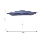 Ombrelone Alumínio e Poliéster Central Quadrado Aura Azul 271x285x285cm Naterial