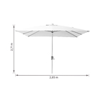 Ombrelone Alumínio e Poliéster Central Quadrado Aura Branco 271x285x285cm Naterial