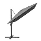 Ombrelone de Aço e Poliéster Central Retangular sem LED Aura Cinza Escuro 390x360x290cm Naterial