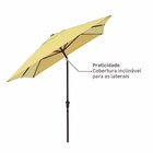 Ombrelone Alumínio e Poliéster Central Retangular Avea Amarelo 255x194x300cm Naterial