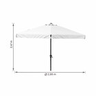 Ombrelone Alumínio e Poliéster Central Hexagonal Avea Branco 247x295cm Naterial
