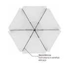 Ombrelone Alumínio e Poliéster Central Hexagonal Avea Branco 247x295cm Naterial
