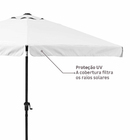 Ombrelone Aço e Poliéster Central Hexagonal Avea Branco 247x295cm Naterial