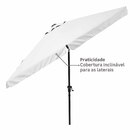 Ombrelone Alumínio e Poliéster Central Hexagonal Avea Branco 247x295cm Naterial