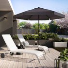 Ombrelone Alumínio e Poliéster Central Hexagonal Avea Cinza 247x295cm Naterial