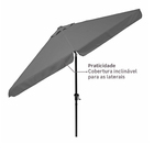 Ombrelone Alumínio e Poliéster Central Hexagonal Avea Cinza 247x295cm Naterial