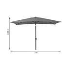 Ombrelone Alumínio e Poliéster Central Retangular Avea Cinza 255x194x300cm Naterial