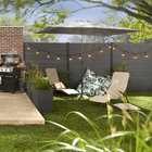 Ombrelone Alumínio e Poliéster Central Retangular Avea Cinza 255x194x300cm Naterial