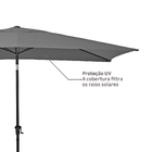 Ombrelone Alumínio e Poliéster Central Retangular Avea Cinza 255x194x300cm Naterial