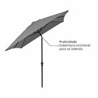 Ombrelone Alumínio e Poliéster Central Retangular Avea Cinza 255x194x300cm Naterial