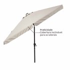 Ombrelone Alumínio e Poliéster Central Hexagonal Avea Taupe 247x295cm Naterial