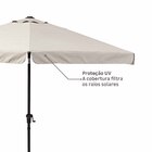 Ombrelone Alumínio e Poliéster Central Hexagonal Avea Taupe 247x295cm Naterial