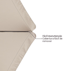 Ombrelone Alumínio e Poliéster Central Hexagonal Avea Taupe 247x295cm Naterial