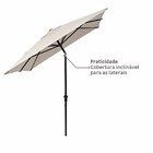 Ombrelone Alumínio e Poliéster Central Retangular Avea Taupe 255x194x300cm Naterial