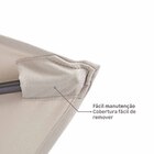 Ombrelone Alumínio e Poliéster Central Retangular Avea Taupe 255x194x300cm Naterial