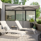 Ombrelone Alumínio e Poliéster Central Retangular Avea Taupe 255x194x300cm Naterial