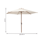 Ombrelone Aço e Poliéster Central Hexagonal Polar Bege 231x260cm Naterial